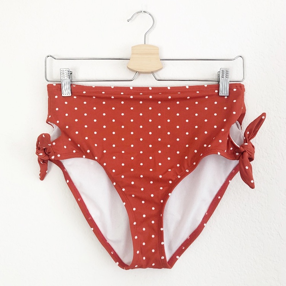 Red-Orange Polka-dot Bikini Set